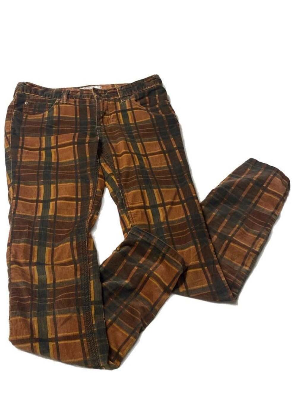 Free People women’s Plaid Corduroy Skinny Pants Size W 28
